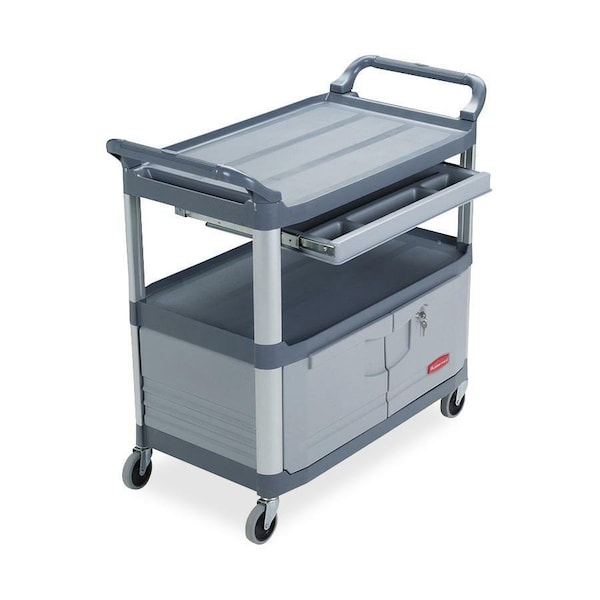 Rubbermaid Commercial Instrument Cart, 300 lb Load Capacity, 3 Shelves, 40.6" W, 37.8" H RCP409400 - main